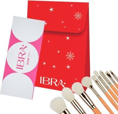 Produktbild Ibra Ibraset Makeup Pinsel Set 9 Stück mit Glow Trio Highlighter Palette und Geschenktasche