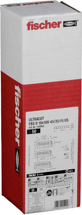 Image du produit Fischer ULTRACUT FBS II 10x100 45/35/15 US (50 pcs)