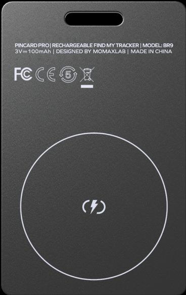 Actual product image Momax PinCard Pro Rechargeable Find My Tracker