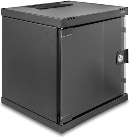 Actual product image Delock 10" Netzwerkschrank 6 HE mit Glastür zur Stand- oder (10 inch rack)