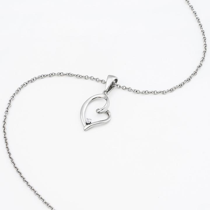 Immagine prodotto Sensora Jewelry Collana con pietre a forma di cuore (Acciaio inossidabile)