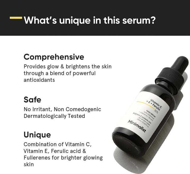 Produktbild Minimalist Vitamin C + E + Ferulic 16% Face Serum (20 ml)