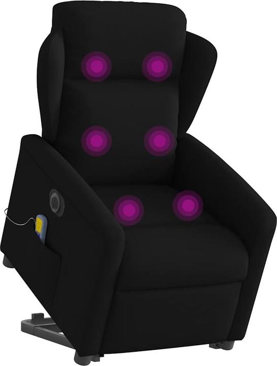 Actual product image VidaXL Massage chair with stand-up aid black fabric