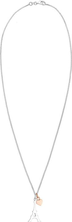 Actual product image Elli Necklace Eiffel Tower Heart Matt 925 Sterling Silver (925 Sterling silver rose gold, No stone, 45 cm)
