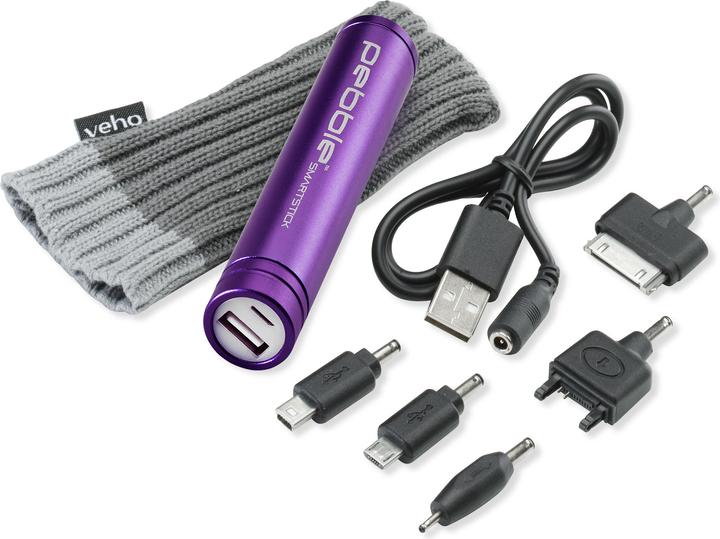 Produktbild veho Pebble Smartstick Akkuladegerät Violett (2200 mAh)