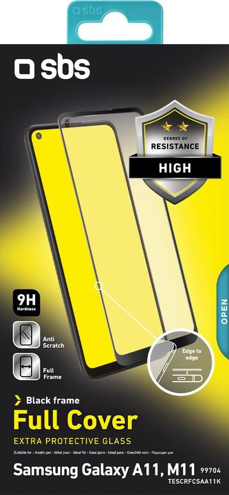Produktbild SBS Glas Displayschutz Full Cover für Samsung Galaxy A11/M11 (1 Stück, Samsung Galaxy M11, Samsung Galaxy A11)