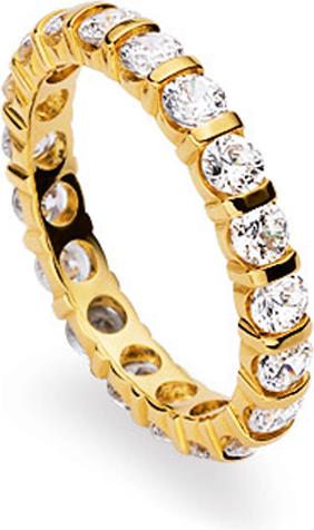 Image du produit Natsumi Schmuck Bague Alliance or jaune 18K/750 zirconium serti barrettes (51, Or 750/18 K)