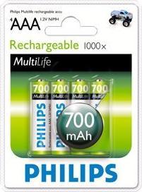 Image du produit Philips Rechargeable (4 pcs, AAA, 700 mAh)