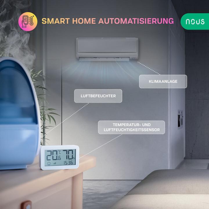 Productafbeelding Nous Slimme LCD Temperatuur- en Vochtigheidssensor E6 ZigBee
