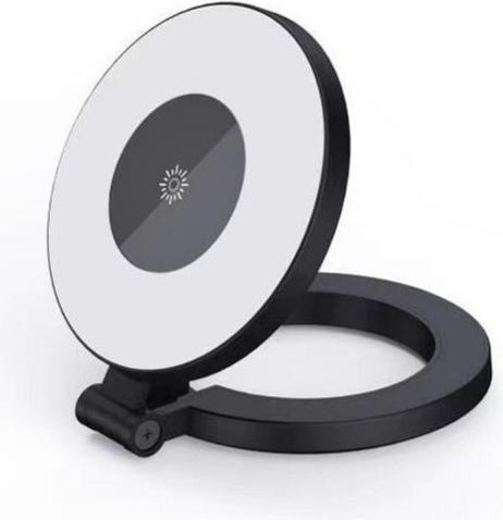 Actual product image Kingxbar Lights for outdoor use OEM Mini magnetic phone stand with light compatible with MagSafe black