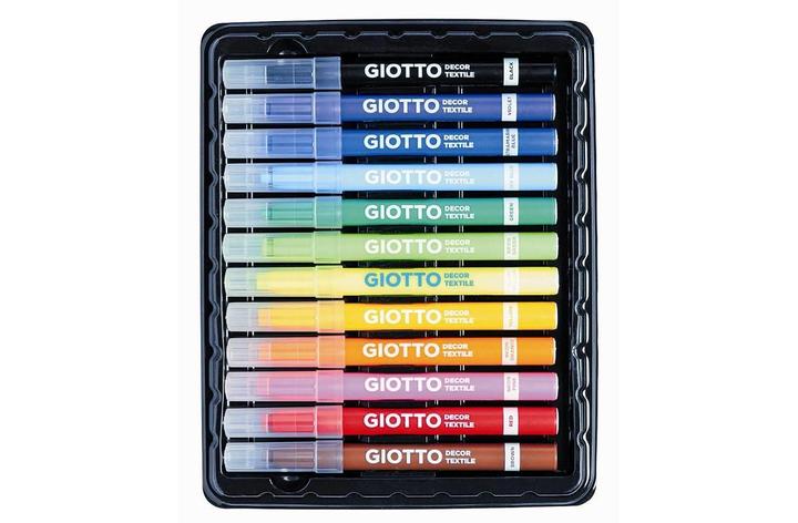 Image du produit Giotto Stylo textile (Jaune, Multicolore, Violet, Noir, Rouge, Marron, 4 mm, 12 x)