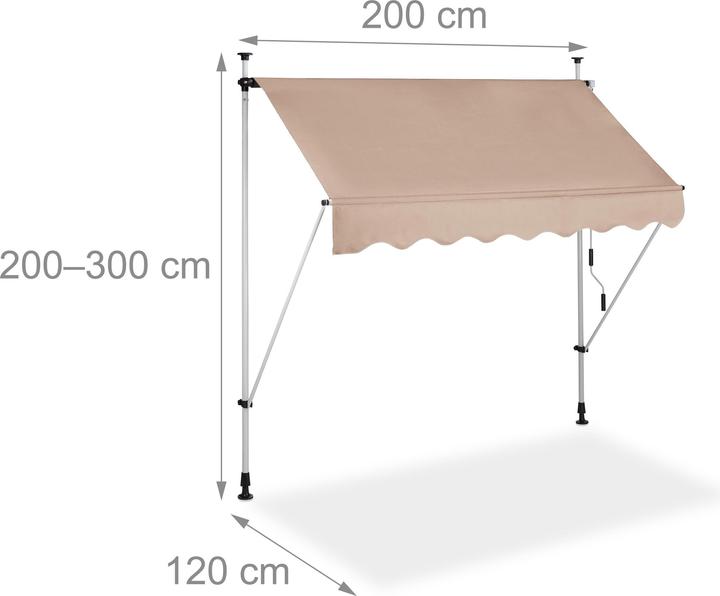 Produktbild Relaxdays Klemmmarkise (2 m)