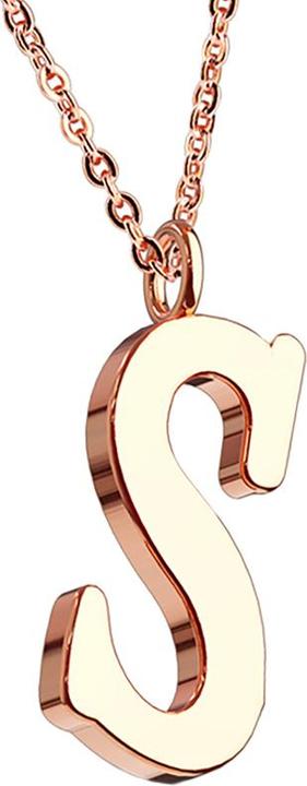 Immagine prodotto Star Piercing Ciondolo a catena in oro rosa con lettera S (senza ottone, Acciaio chirurgico 316L)