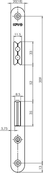 Produktbild Magni KFV ZT-Einsteckschloss, PZ,E72,VK8,D55,20rd,DL/DR (Einsteckschloss)