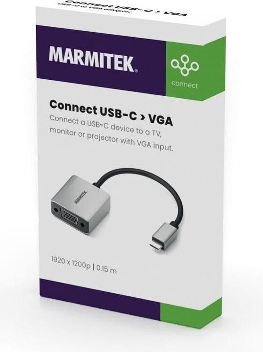 Actual product image Marmitek Adapter Connect USB-C > VGA (USB-C, VGA, 15 cm)