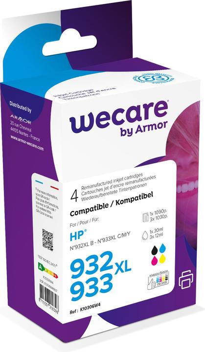 Image du produit Wecare Multi 932XL/933 rebuilt CMYBK C2P42AE z.HP OfficeJet 6700 30/3x12ml (M, C, Y)