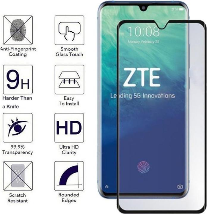 Actual product image Screenguard ZTE Axon 10 Pro Full Screen Protective Glass Film 2.5D 9H (1 Piece, ZTE Axon 10 Pro)