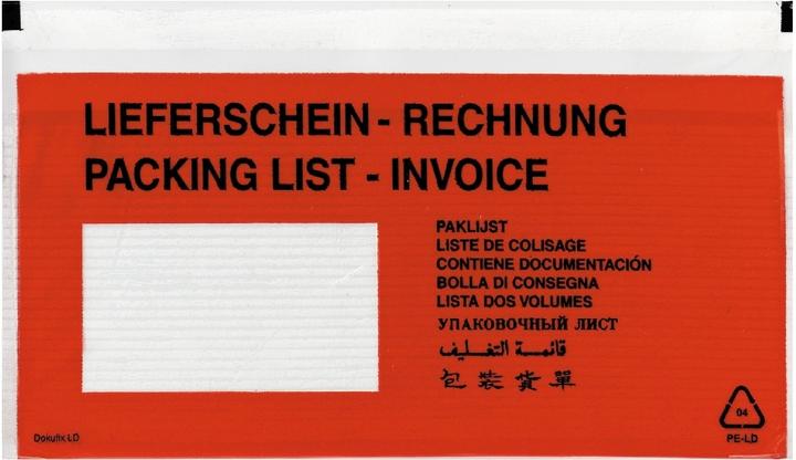 Herlitz Lieferscheintasche DIN lang selbstklebend 100er Packung (DL)