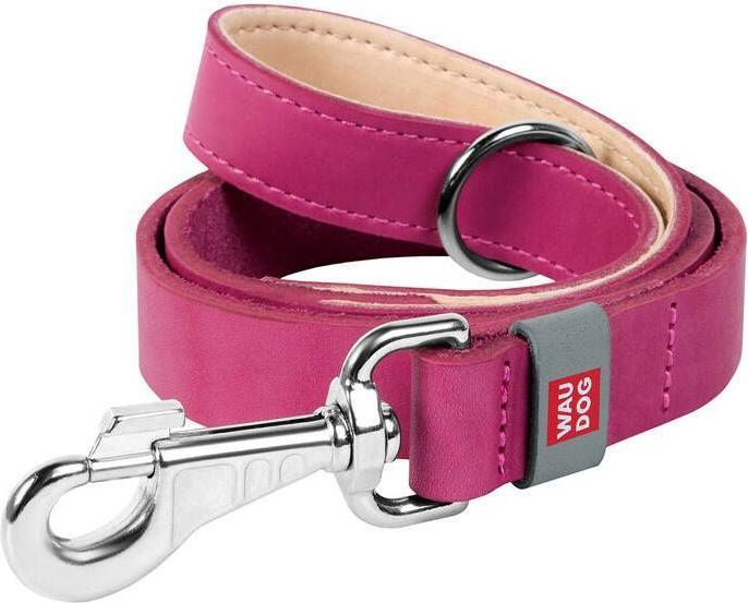 Produktbild Waudog natural leather dog leash 20 mm wide, 122 cm long pink (Hund, Hundesport)