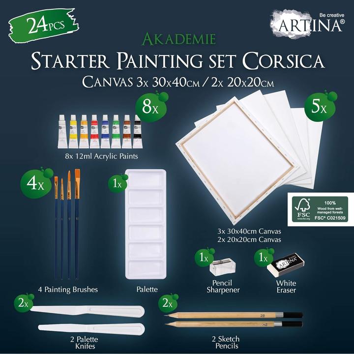 Produktbild Artina 24tlg Acrylfarben Set Corsica