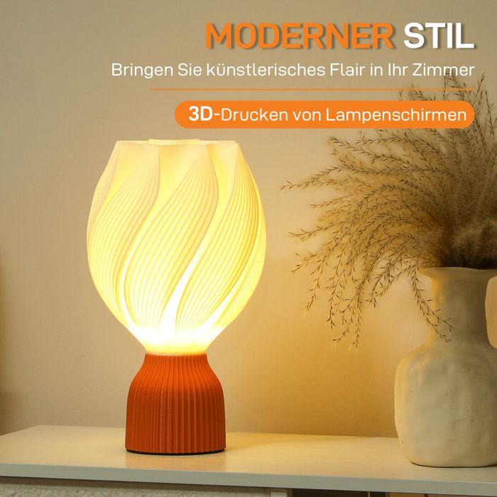 Produktbild Swisshandel24 Tischlampe, LED Tischleuchte mit 3D-Druck blütenähnlichen Lampenschirm Weiss (450 lm, E27)