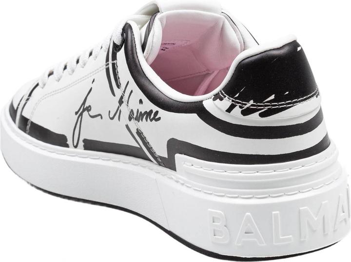 Produktbild Balmain b-court calf leather sneakers color black and white (40)