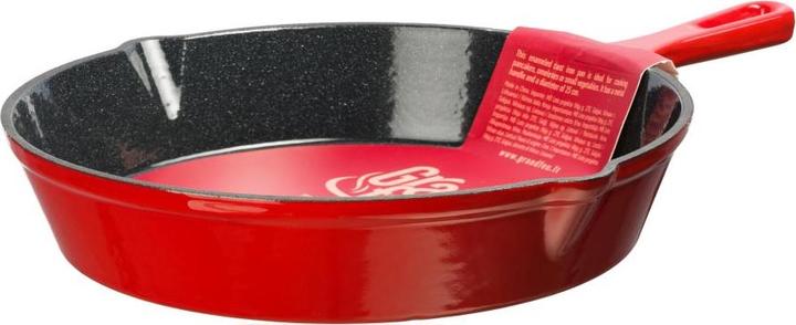 Actual product image enameled cast iron pan, 25 cm, red (25 cm, Frying pan, Cast iron)
