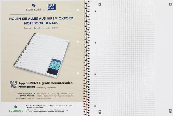 Image du produit Oxford Bloc-notes collège (A4+, Quadrillé, Couverture souple)