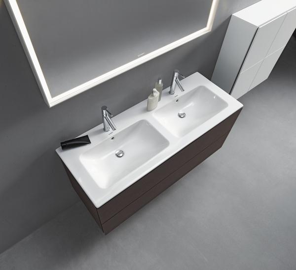 Image du produit Duravit lavabo double ME by Starck m ÜL m HLB 1300x490mm sans trou pour robinet blanc (490 mm, 1300 mm)