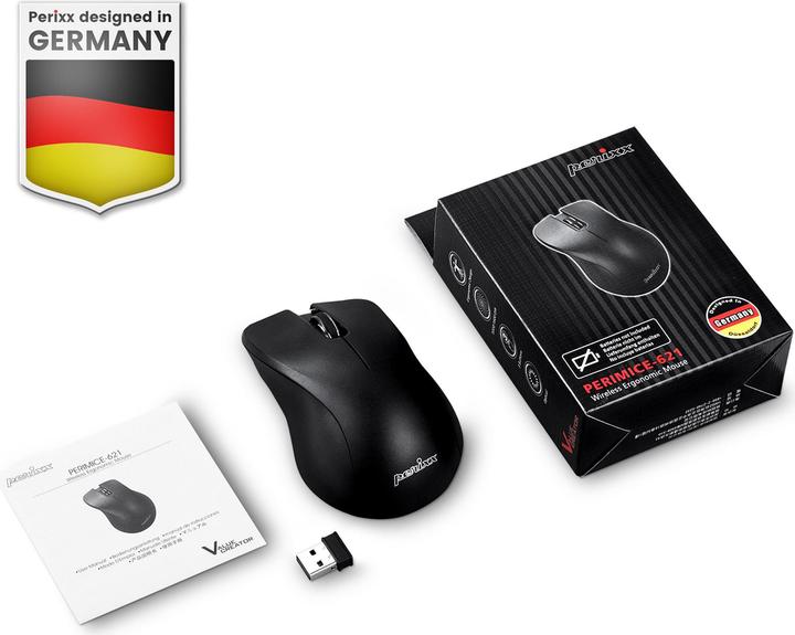 Actual product image Perixx PERIMICE-621 B, wireless mouse with silent clicks and Ergo Design (Wireless)