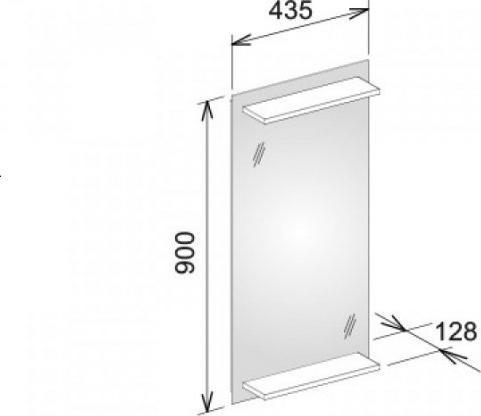 Actual product image Keuco Edition 11 guest WC illuminated mirror, with integrated, illuminated shelf, 11198, 435 x 900 x