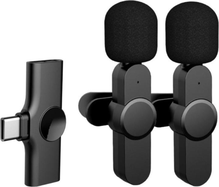 Immagine prodotto Apfelkiste Microfono lavalier a 360° con USB C - Set wireless per smartphone (3 pezzi)