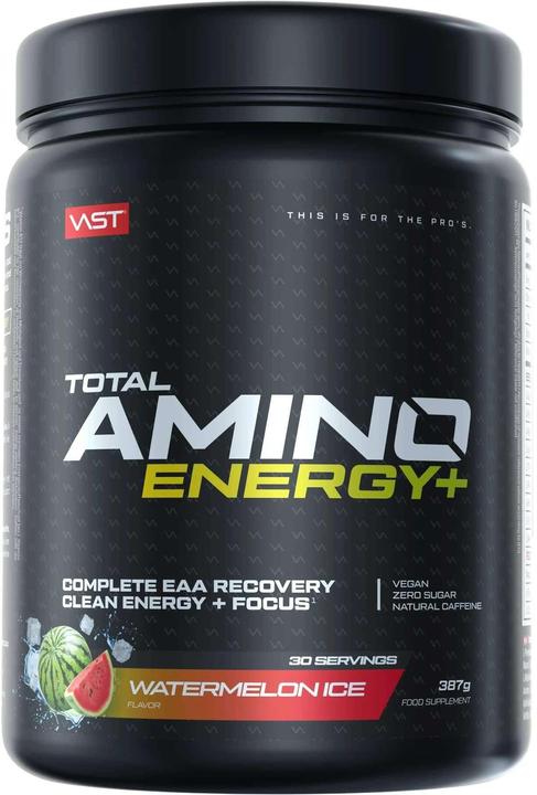 Immagine prodotto Vast Total Amino Energy+ - EAAS e caffeina naturale - vegano - 375 g (Ghiaccio all'anguria, 1 pz., 375 g)