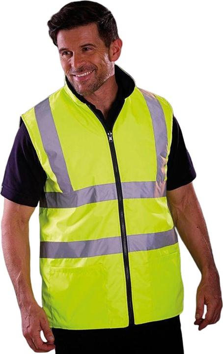 Actual product image Yoko Workwear HiVis reversible fleece waistcoat (pack of 2) (3XL)