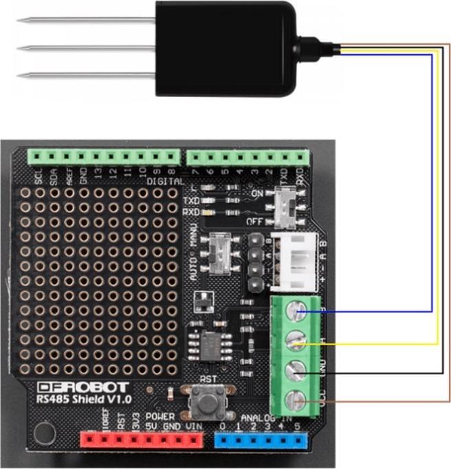 Image du produit DFRobot RS485 Capteur de température et d'humidité du sol IP68 5-30V