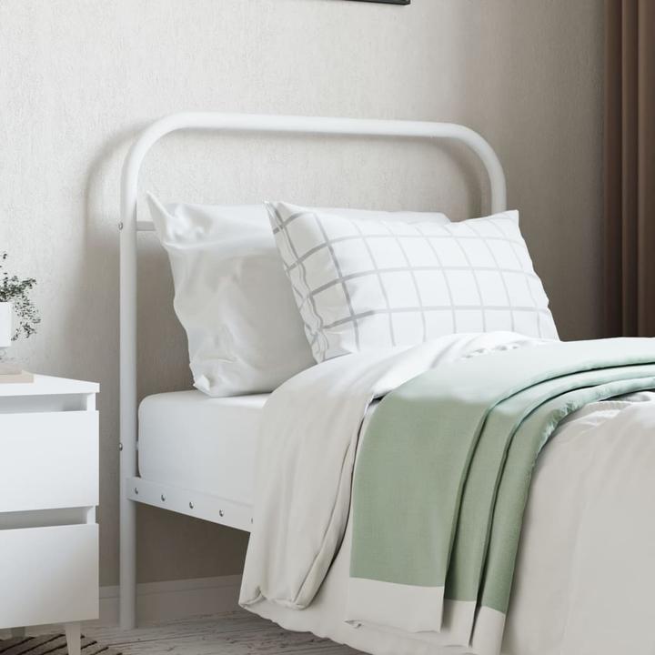 Actual product image VidaXL Kopfteil Metall Weiss 90 cm, Farbe: Weiss, Material (95 x 3 x 100 cm)
