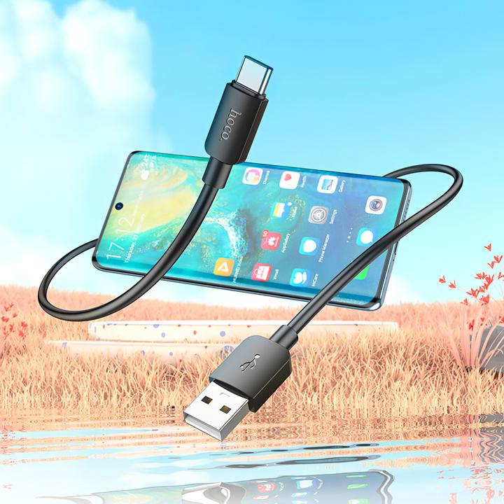 Produktbild Hoco USB-A to USB-C X96, 27W, 0.25m, schwarz (0.25 m, USB 3.2 Gen 2)