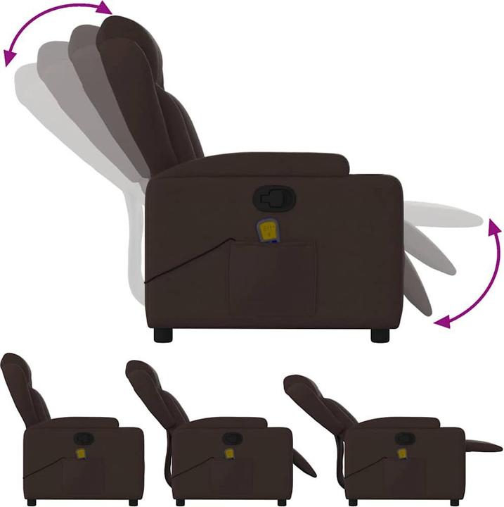 Produktbild VidaXL Massagesessel Dunkelbraun Stoff,Farbe: Dunkelbraun,Material