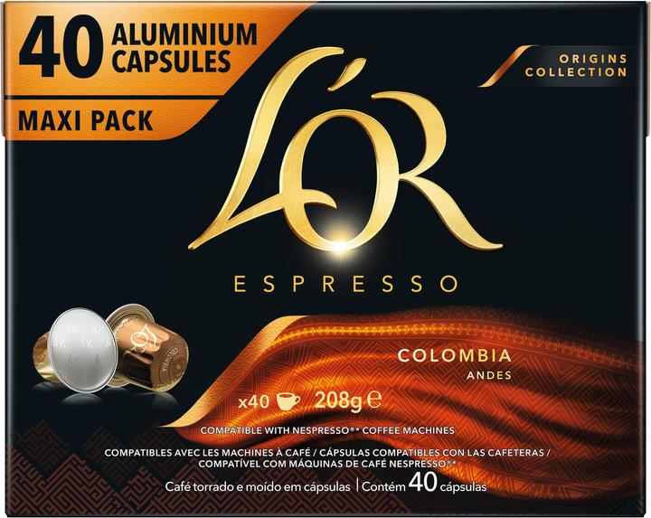 Actual product image L’OR Espresso Coffee Capsules Colombia 40 Caps (1 x Port.)