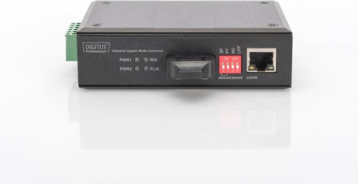 Digitus Industriellerl Gigabit Medien Konverter 10/100/1000BaseT zu 1000Base-SX SC 0.5km erweiteter Temp....