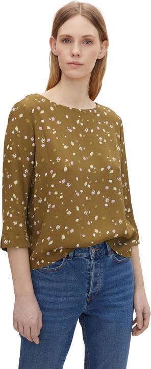 Produktbild Tom Tailor Bluse Gemusterte Sommerbluse mit U-Boot Ausschnitt (40)