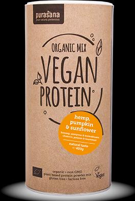 Actual product image Purasana Vegan Protein Mix - Hemp / Pumpkin & Sunflower (400g tin) (Nature, 1 pcs., 400 g)