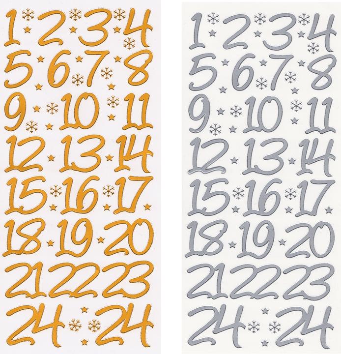 Actual product image Jeje Large Advent Numbers" relief sticker, 10 x 23 cm