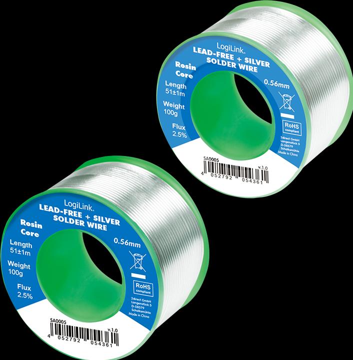 Produktbild LogiLink Lötdraht Ø 0,56 mm (bleifrei + Silber), 0,7% Kupfer, 100g Ro