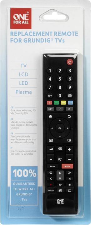 Produktbild One for All Grundig TV Ersatzfernbedienung (Universal Fernbedienung, Infrarot)