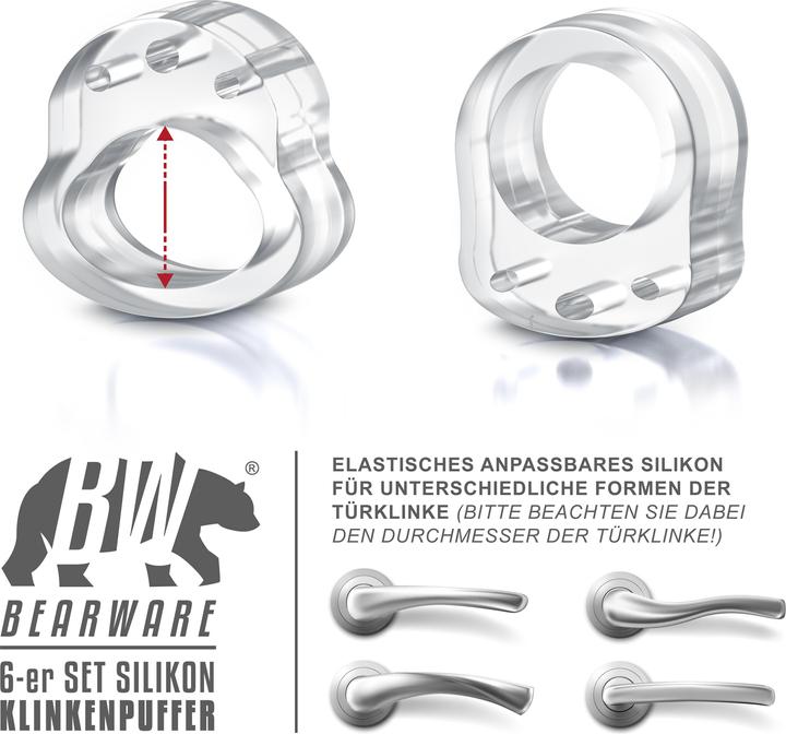 Actual product image Bearware Door handle buffer (6 Piece, Ø 2.5 x 3.2 cm)
