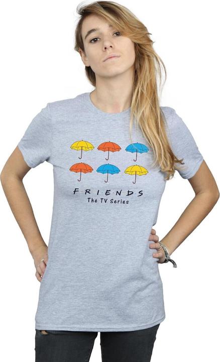 Actual product image Friends Womens/Ladies Coloured Umbrellas Cotton Boyfriend T-Shirt (3XL)