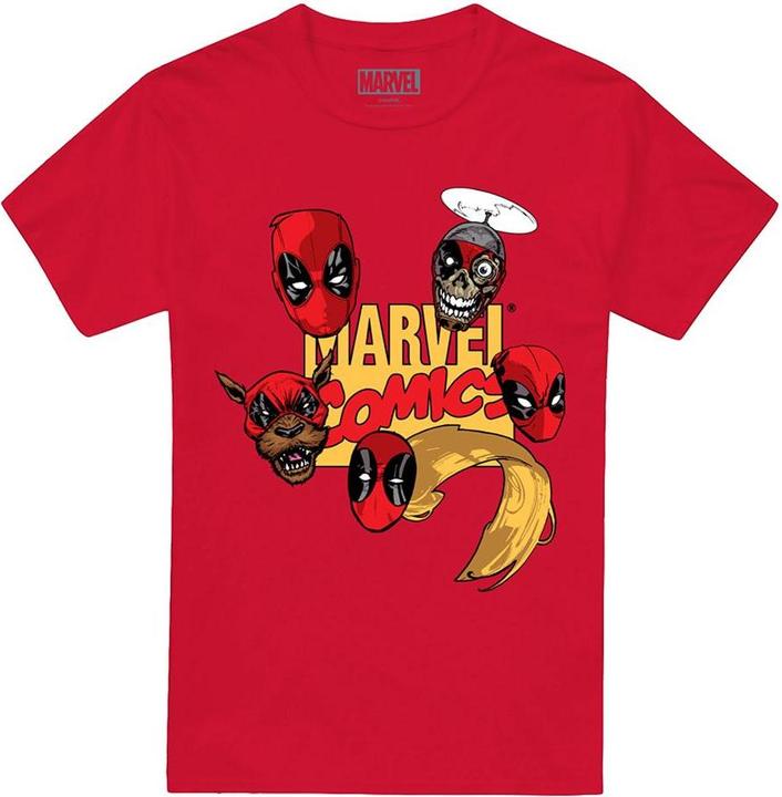Actual product image Deadpool Mens Character Heads T-Shirt (4XL)