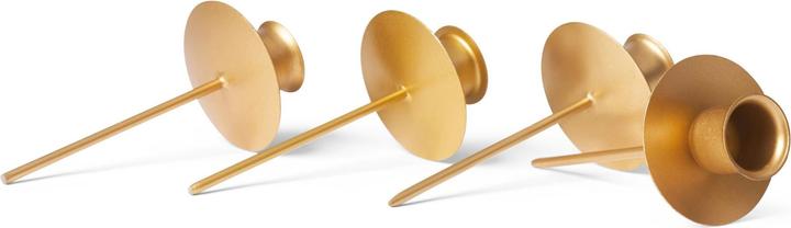 Produktbild Novaliv 4x Stabkerzenhalter Weihnachtskranz GOLD Kerzenpick Kerzenständer für Stabkerzen Kerzentülle