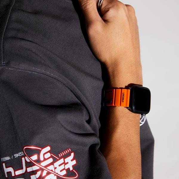 Actual product image Skinarma Band Shokku Apple Watch 45/44/42mm orange